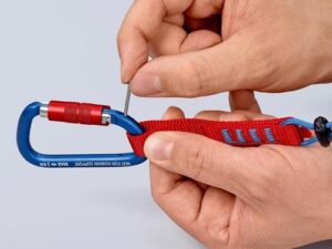 Materialkarabiner L.81mm m.Schraubverschluss blau besch.KNIPEX
