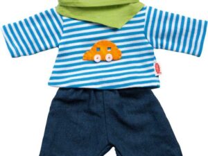 Pu-Jeans mit Streifenshirt, Gr. 35-45cm