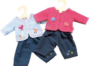 Pu-Jacke m. Jeans, Gr. 35-45cm, sort.