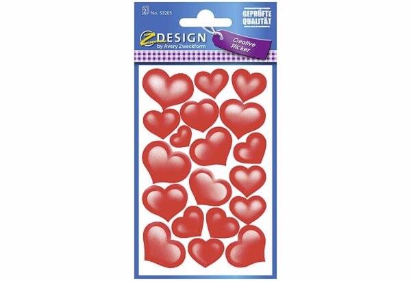 AVERY ZWECKFORM Sticker Glitter Herzen 53205